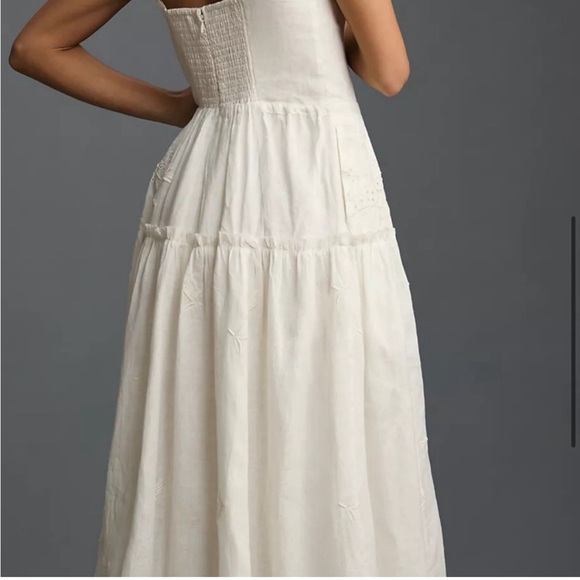 By Anthropologie Linen Square-
Neck Midi Dress - Picture 3 of 7